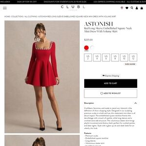 Club L London Scarlet Long Sleeve Dress